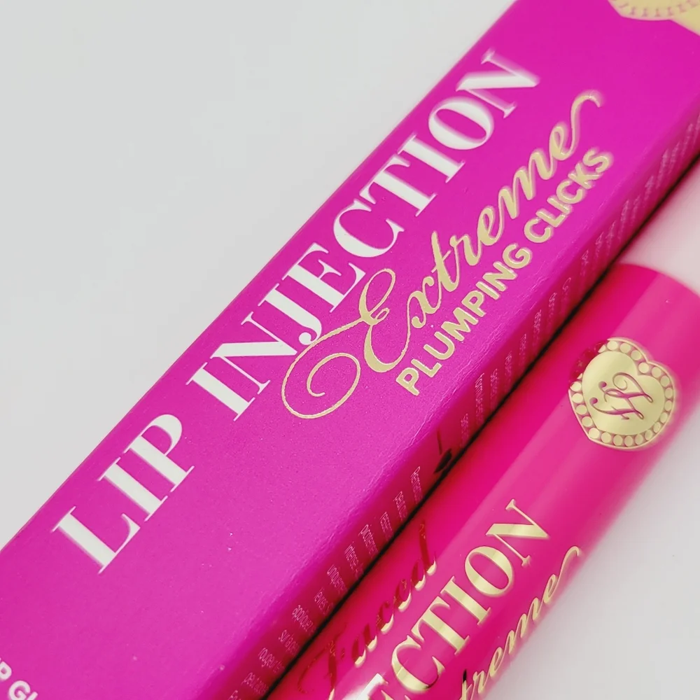 Perfect Pink Too Faced Lip Injection Extreme Plumping Clicks Lip Gloss Brand New